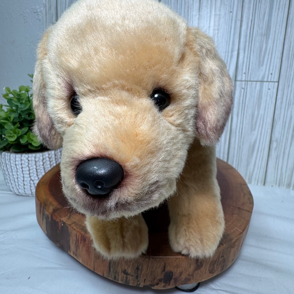 Demdaco Yellow Labrador Retriever Plush Puppy Dog Realistic Stuffed Animal 35594